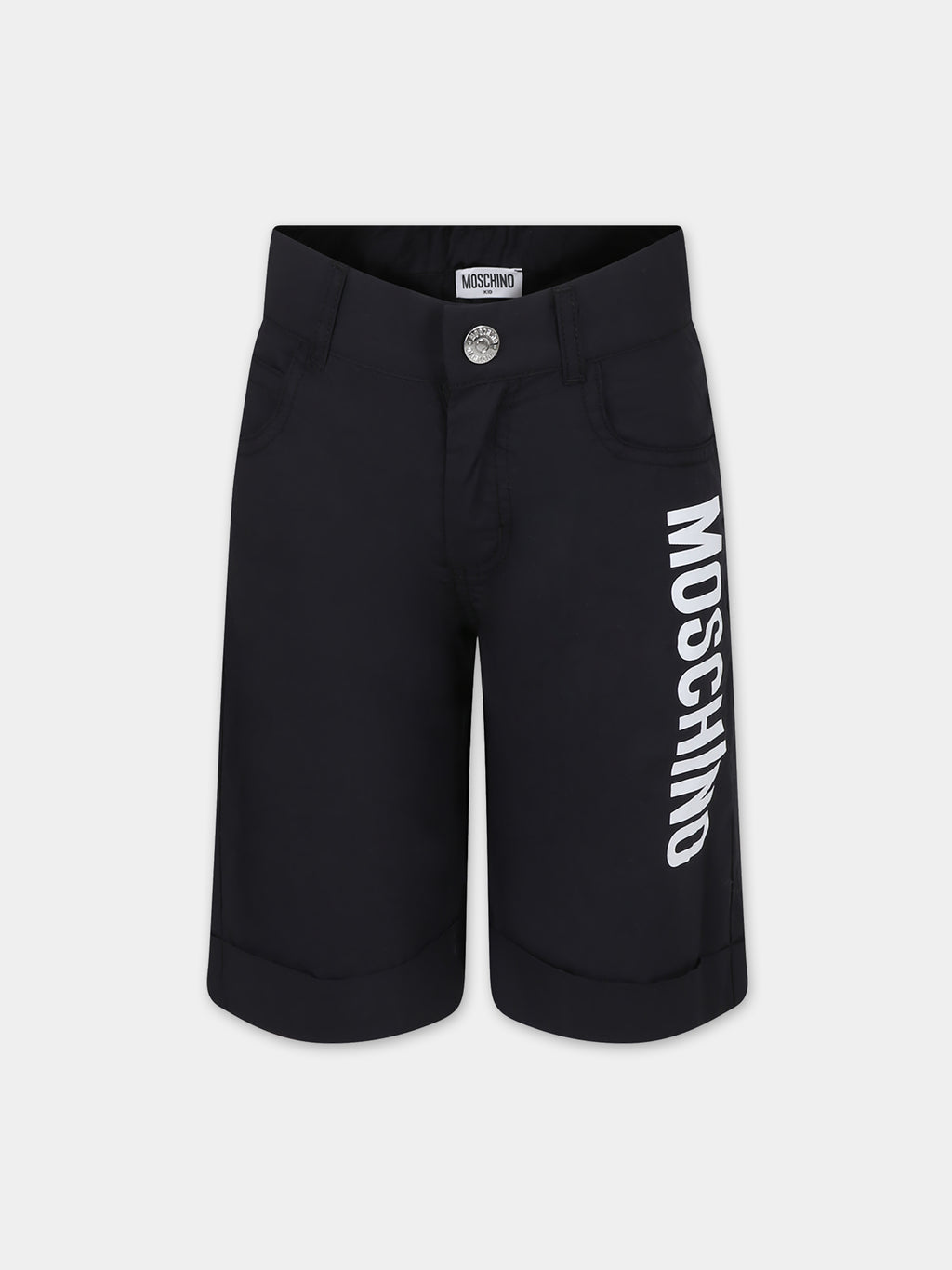 Black shorts for kids with logo